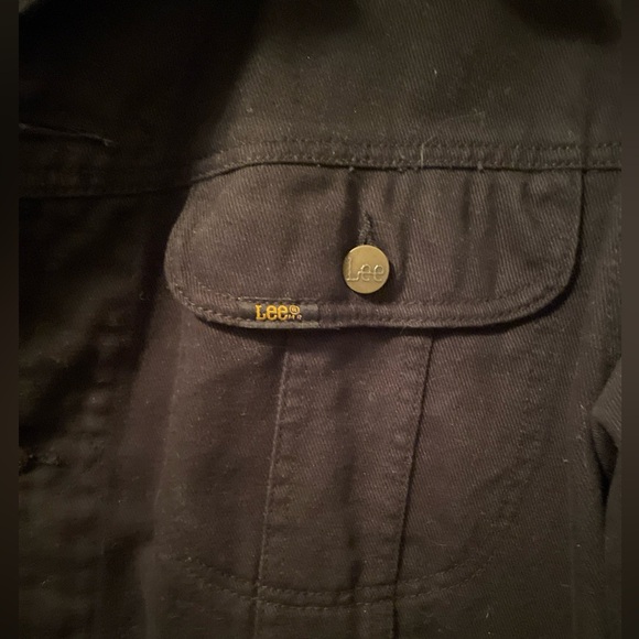 LEE black denim XL trucker jean jacket vtg 2000 NWOT Regular Cut workwear grunge - Picture 6 of 13